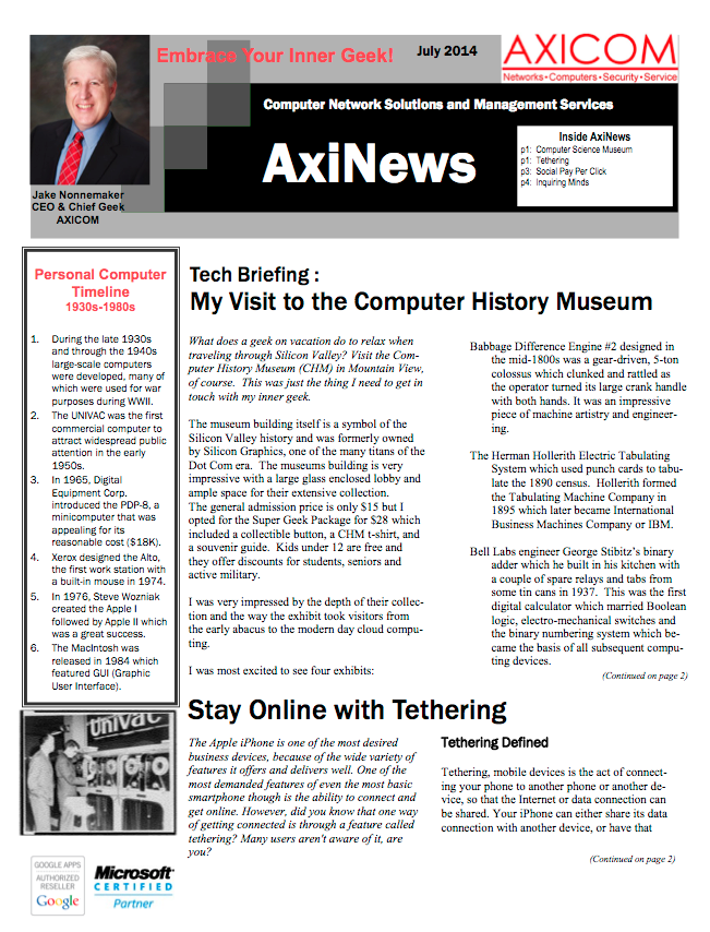 Newsletter Archive July 2014