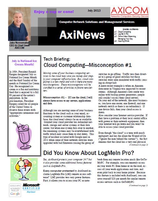 Newsletter Archive July 2013