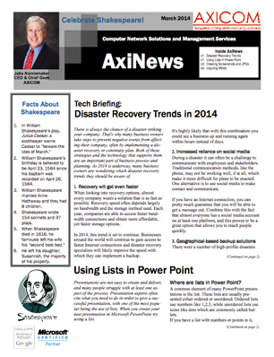 Newsletter Archive March 2014