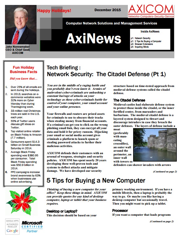 Newsletter Archive December 2015