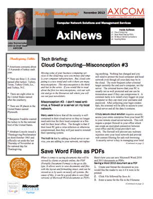 Newsletter Archive November 2013