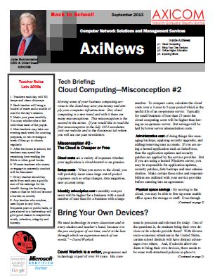 Newsletter Archive September 2013